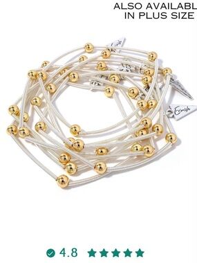 Erimish Gold and Silver Multi-Strand Slinky Stretch Bracelets